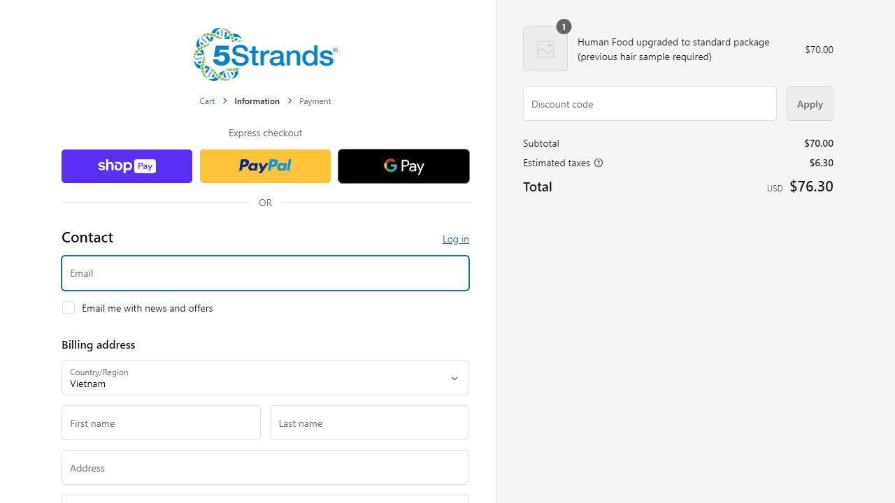 How to apply 5Strands coupon code